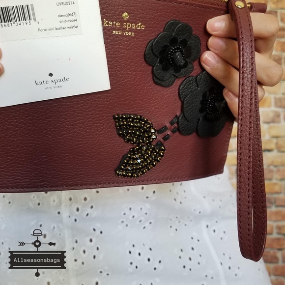 Kate Spade on purpose floral mini leather wristlet - Picture 6 of 6